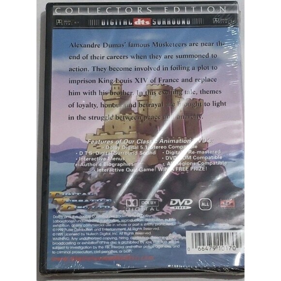 The Man in the Iron Mask DVD Cartoon Animated Classic Family Movie 1999 - Picture 2 of 2